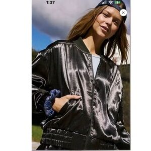 FP Movement by Free People Relay Zip-Up Olive Bomber Jacket NWOT